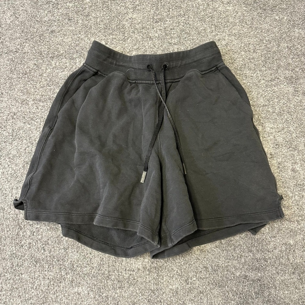 Lululemon Shorts Womens Size 6 Black Inner Glow French Terry Athletic Loungewear